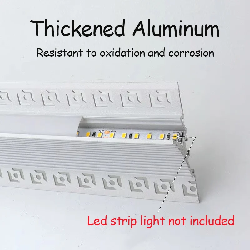 Aluminium Profile Molding Led Ceiling Waist Wall Corner Gypsum Plaster Upward Linear Hard Bar Strip Lights