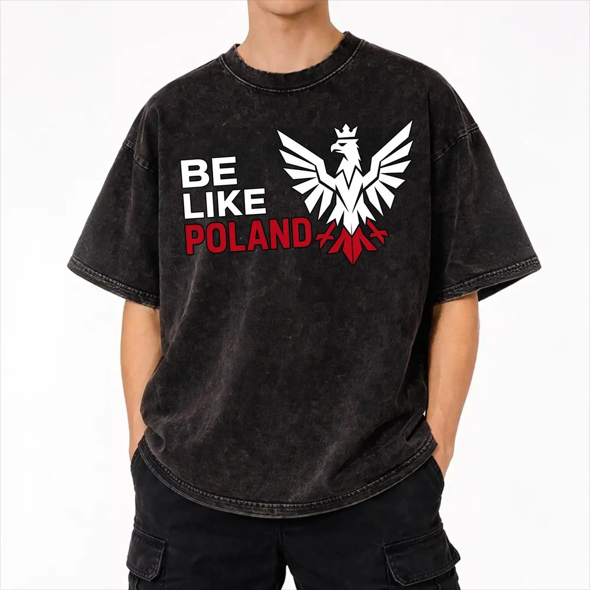 Summer Be Like Poland Polska Polish Flag  Washed Shirts Outfit Oversize T-Shirts  Men Women Tee