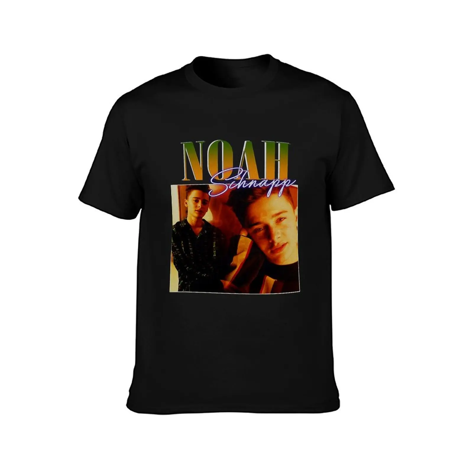 Noah Schnapp 90s Vintage Black T-Shirt t shirts for man slim fit T-Shirt