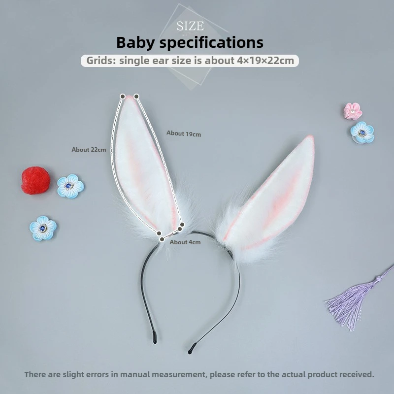 สัตว์จําลองหูจุดตุ๊กตาทําด้วยมือคอสเพลย์propsสตรีมสดแต่งตัวหญิงกระต่ายหูแบบคาดศีรษะหมวกเครื่องประดับผม