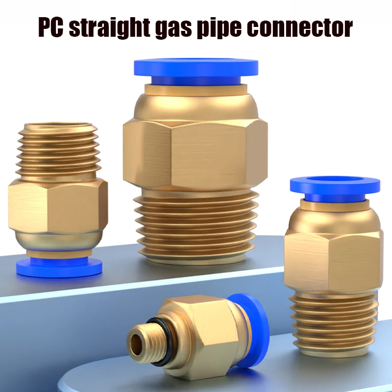 Pneumatic Hose Fitting PC 4/8/10/12/14/16mm Thread M6*1 M8*1 M8*1.25 M10*1 M10*1.5 M12 M14 M16 M20 Pipe Connector Hose Fittings