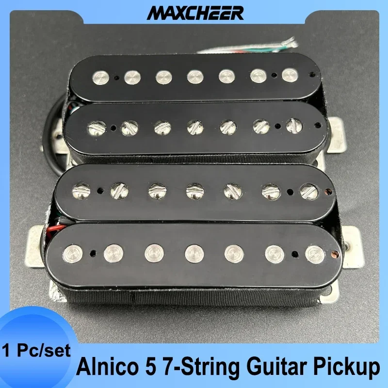 Alnico 5 7-String Electric Guitar Humbucker Pickup Alnico V Coil Splitting Pickup Guitar Parts Black N-8.8K/B-14.2K