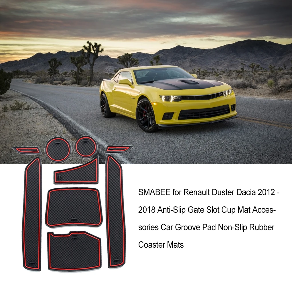 9 Pieces Gate Slot Cup Pad Vehicle Anti-Skid Dust-Proof Groove Mat Spare