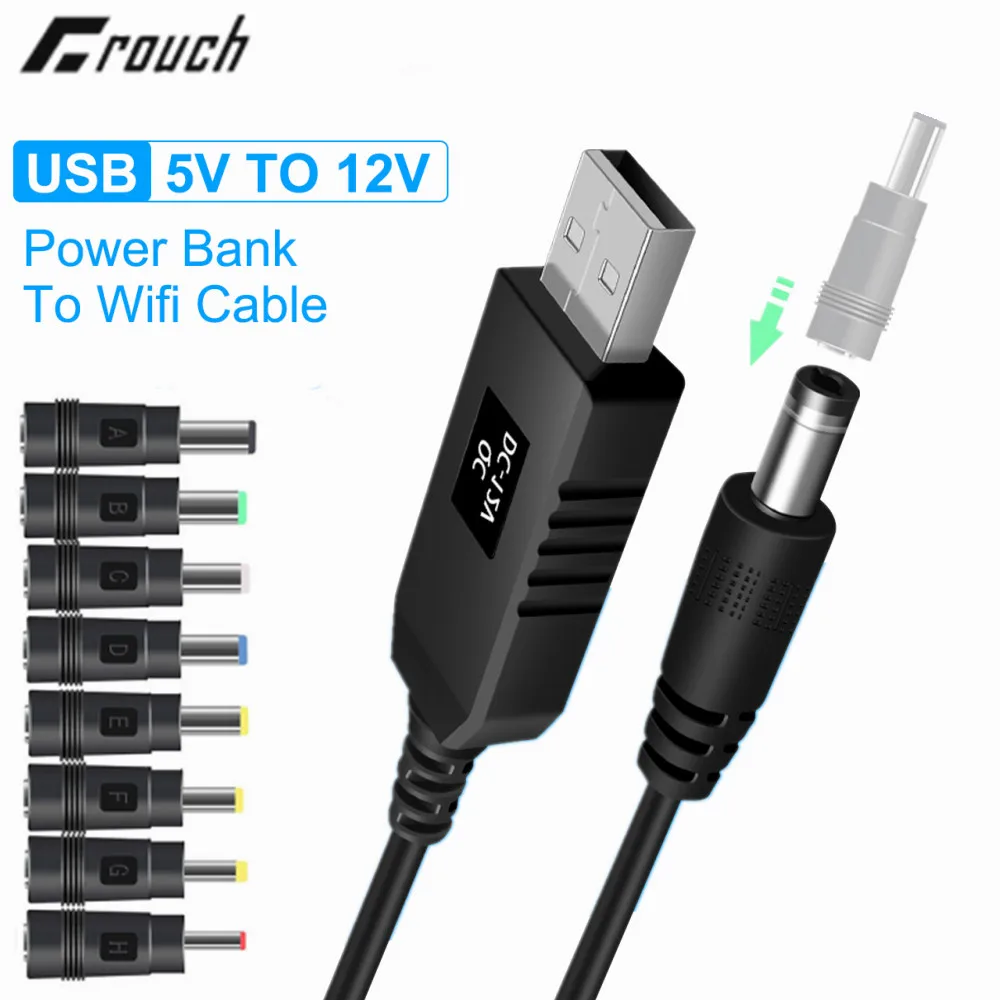 USB To DC Power Cable 5V To 12V 9V Boost Converter 8 USB DC Adapter 5.5x2.5mm Jack Step Up Cable For Wifi Power Bank Router