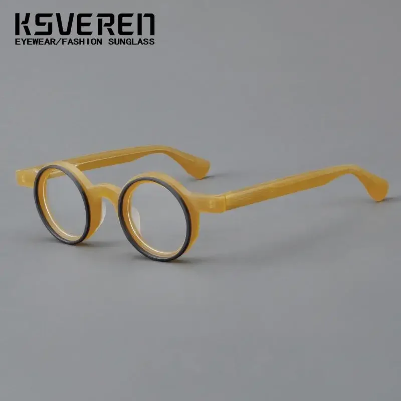 KSVEREN New Round Reading Glasses for Men Personalized Prescription Glasses Fashion Eyeglasses Frame Women Presbyopic Glasses