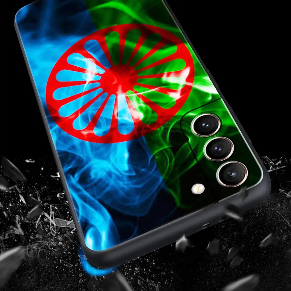 Gypsy Romani Roma Flag Case For Samsung Galaxy S22 S21 S20 Ultra FE 5G S24 S9 S10 Plus S23 S10E Silicone Phone Cover