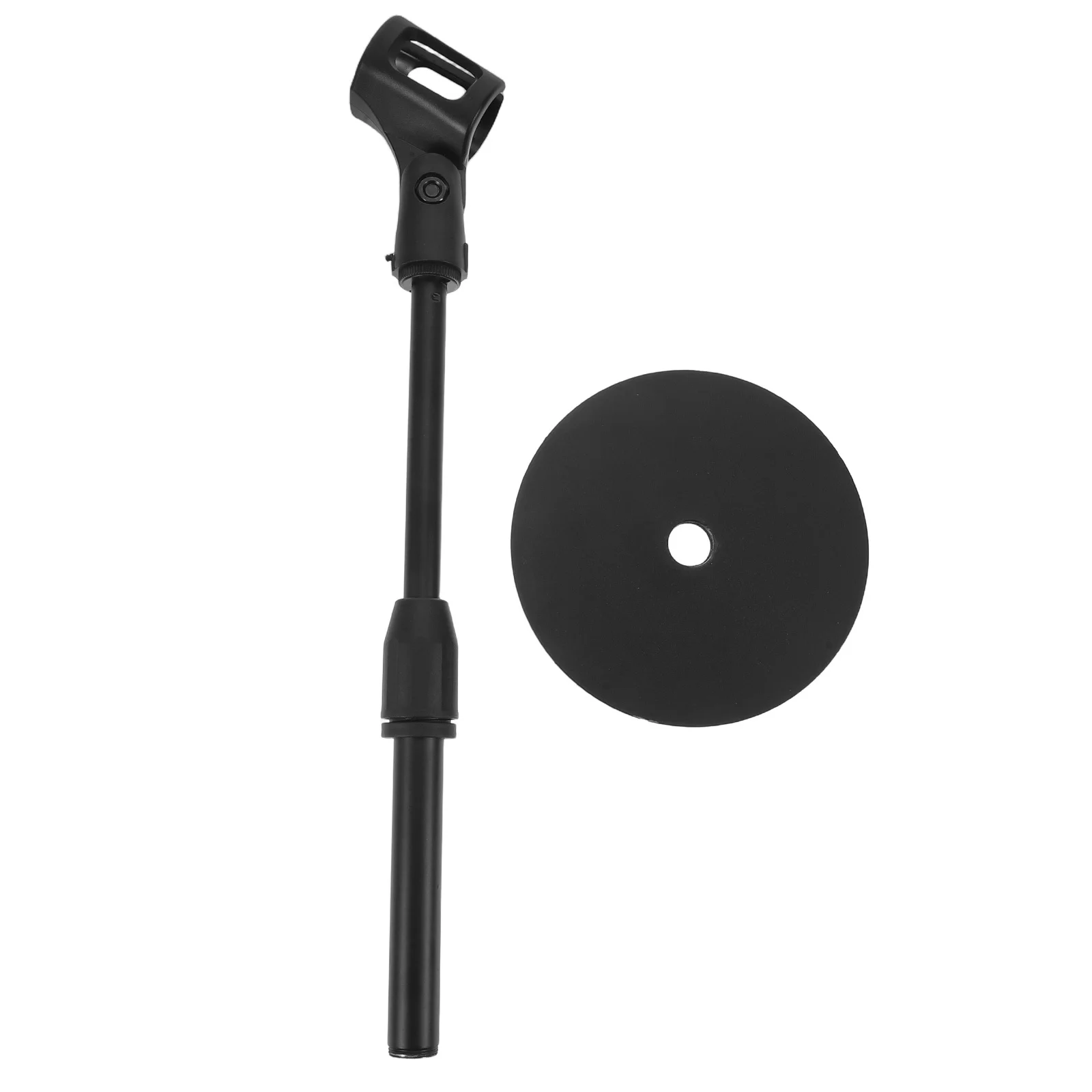 

1 Set Desktop Mic Stand Adjustable Desk Microphone Stand With Stable Round Base For Live Broadcast Podcast Recording Durable