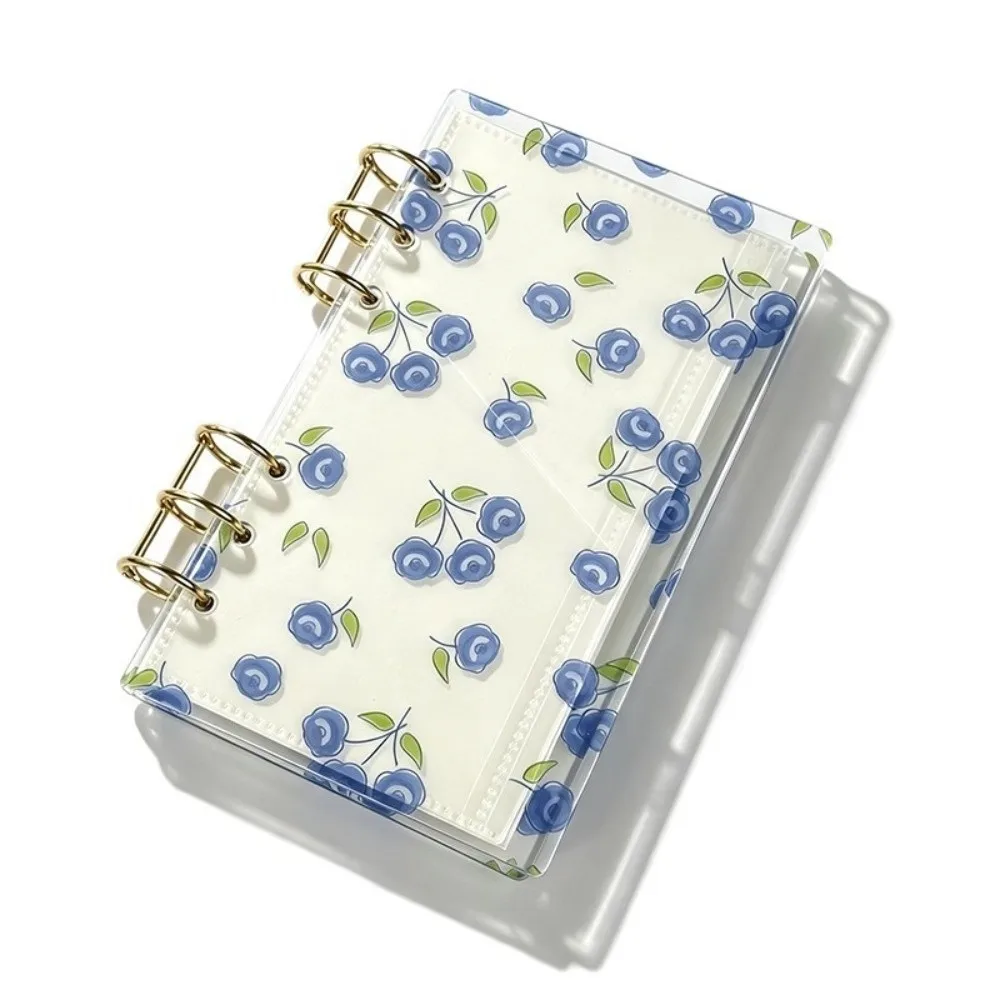Thick Acrylic Binder Notebook Transparent Floral Print Loose Leaf Notebook Detachable Journal Gift
