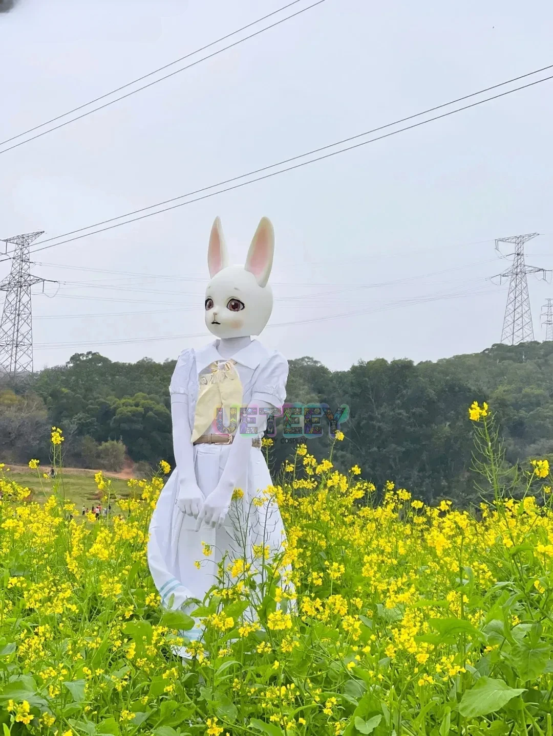 UETEEY Unisex Anime Cos BEASTARS Haru Rabbit Short Sleeve Cosplay Costumes Halloween Christmas Party Sets Uniform Suits