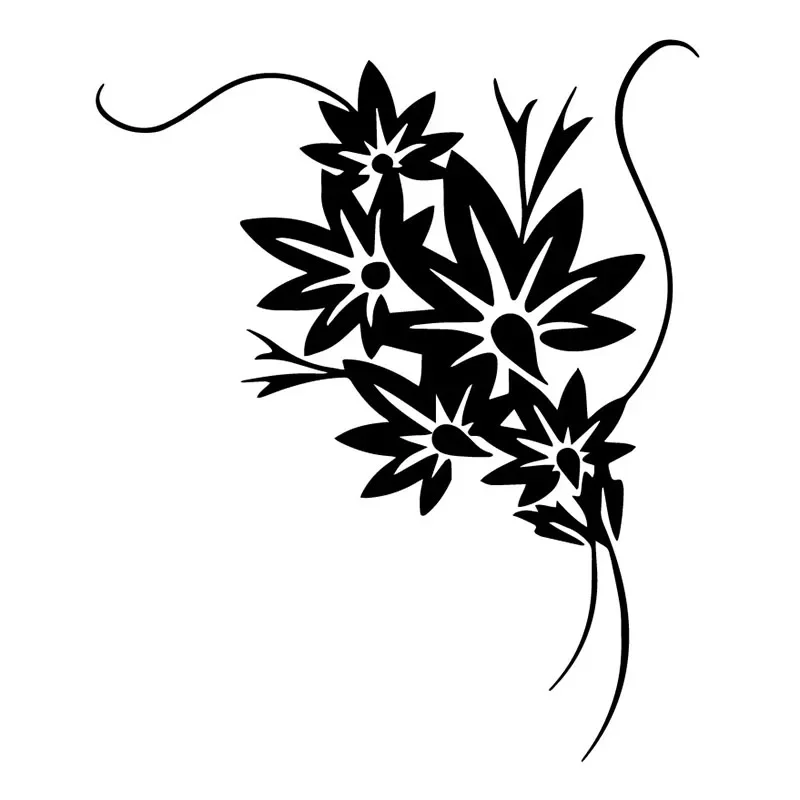 

Car Applique Flower Branch Art Creative PVC Car Decoration Accessories Applique Waterproof Sunscreen Black/white,17cm*14cm