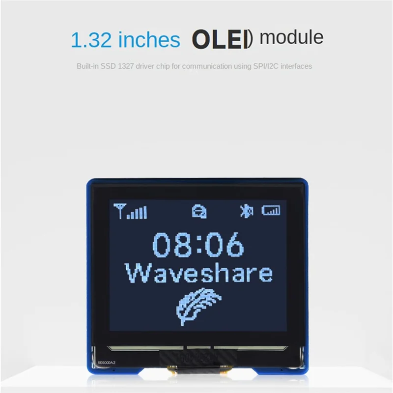 Waveshare 1.32 Inch Oled Module 128X96 Resolution 16 Gray Level Display Spi/I2C Communication