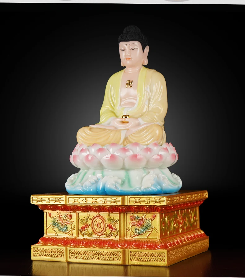 39CM LARGE -high-grade Home Hall TOP efficacious Talisman Mascot Sakyamuni Buddha GOOD CHINA jade Porcelain Buddhism statue