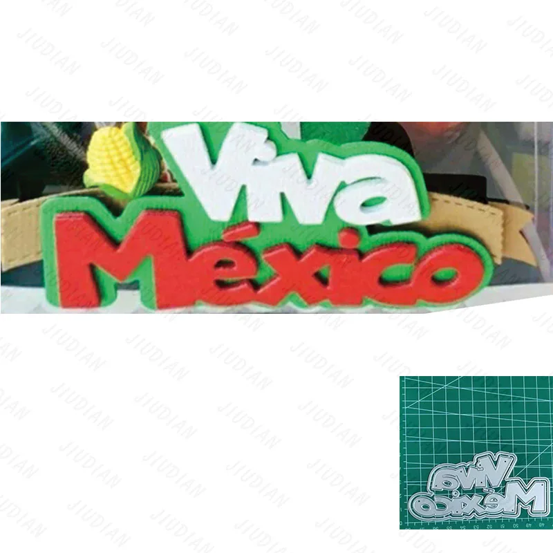 Word Viva Mexico Metal Cutting Dies For DIY Scrapbooking Photo Album Craft Decorat Paper Template Handcraft Gift Card