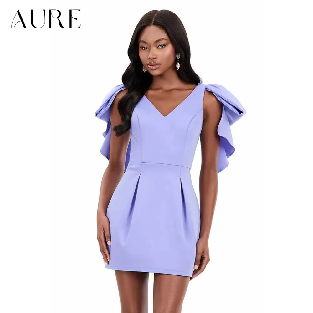 Vestido de Noche Corto Personalizado Aure, Plisado, para Graduación, Fiesta de Bienvenida, Graduación, Boda, Invitada, para Adolescentes