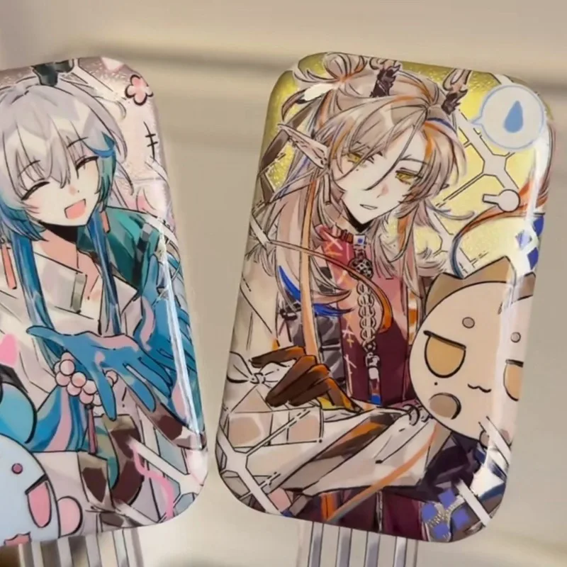 Arknights Anime Costumes Badges Pins ‌Yi Ji CP Women Brooch Cartoon Cosplay Kawaii Creative Square Brooches for Bag Accessorie view 3