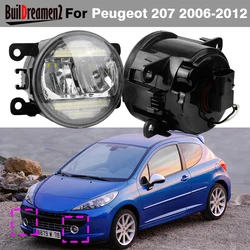 2IN1 Car Front Bumper LED Fog Light Daytime Running Lamp DRL Accessories 30W H11 For Peugeot 207 CC SW Hatchback 2006-2012