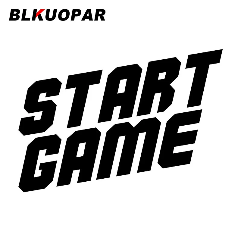 BLKUOPAR for Start Game Logo Car Stickers Creative Waterproof Text Funny Laser Decals Holographic VAN Car Door Decoration