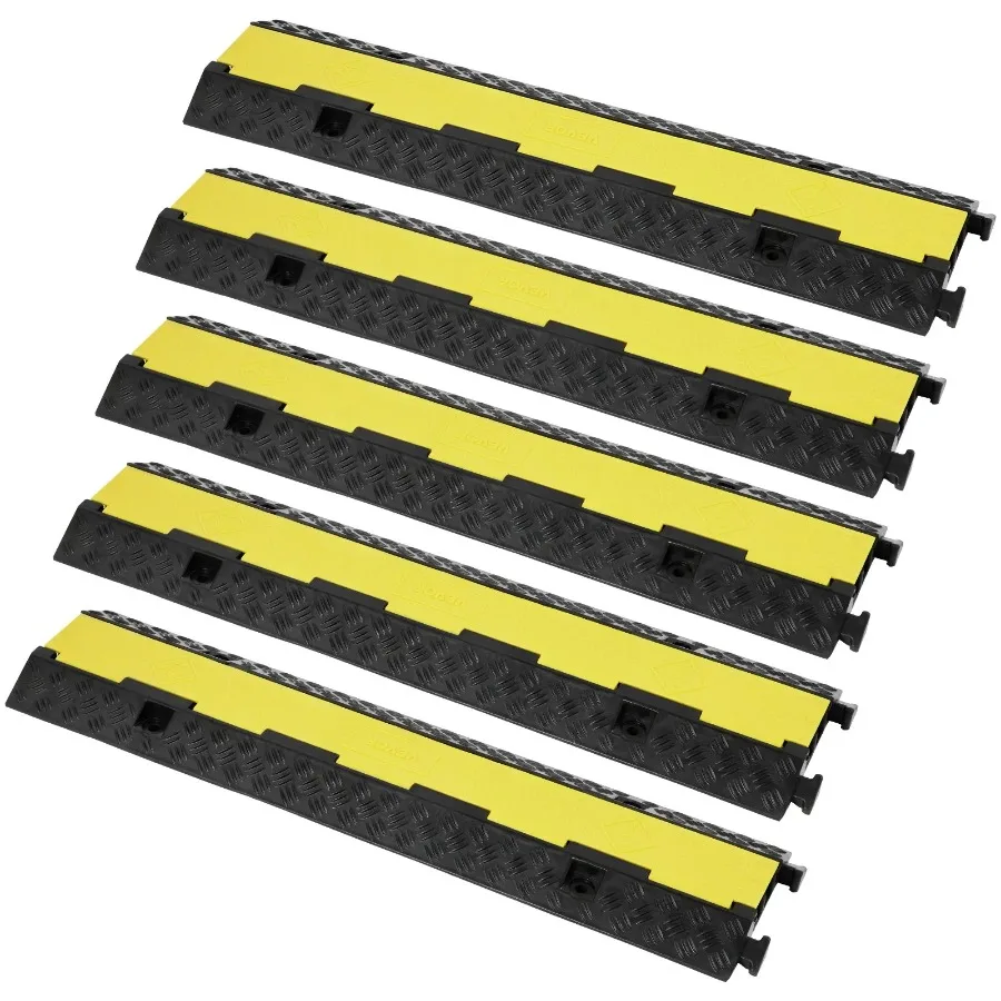 

5 PCs Cable Protector Ramp 2 Channel 12000 lbs Load Wire Cable Cover Ramp