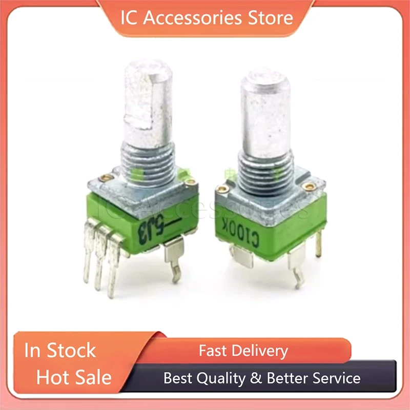 1Pcs RK09 Type Vertical Single 3 Pin C100K A250K Audio Volume Precision Potentiometer Half Shaft Length 15MM