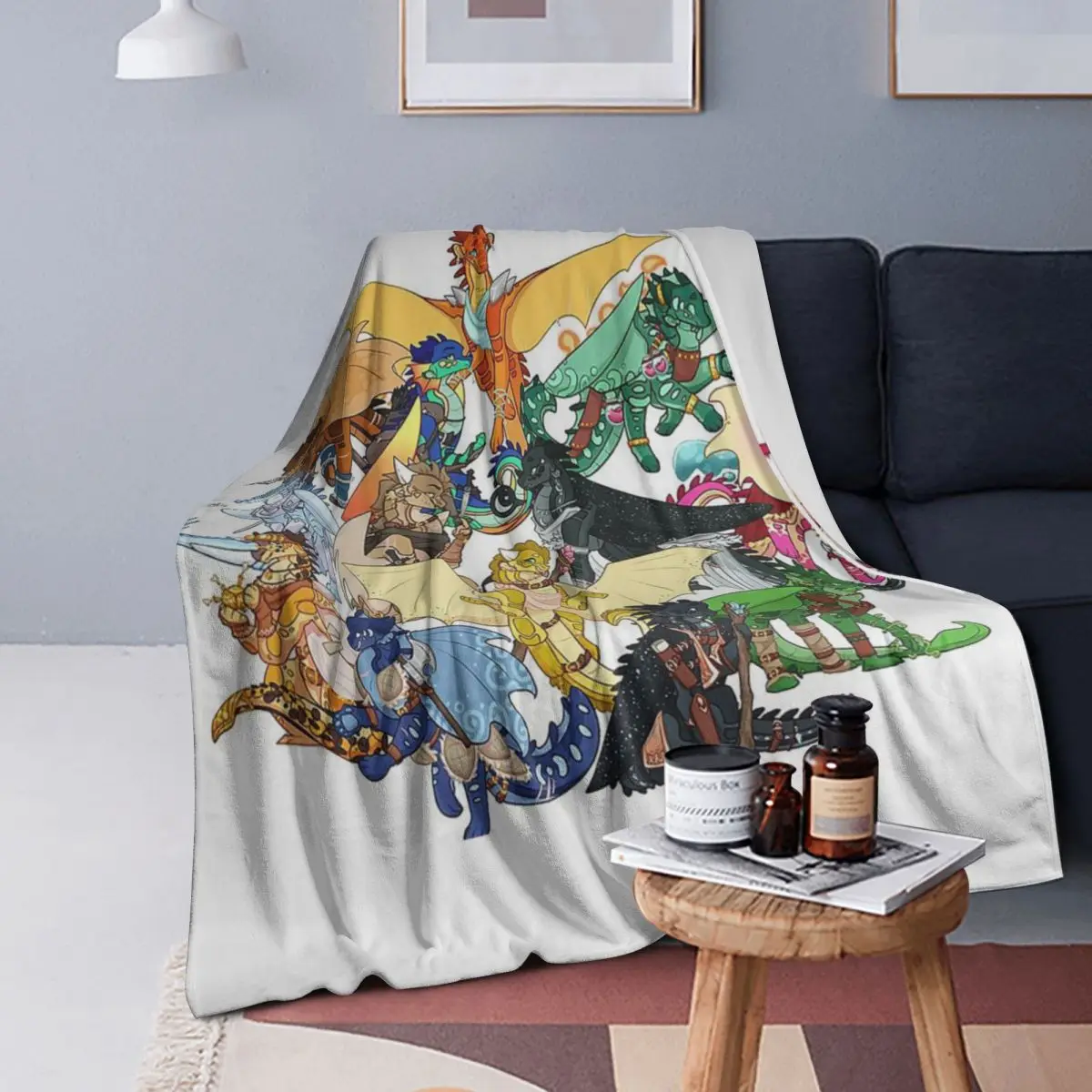 Wing Of Fire All Dragon Blankets Soft Warm Flannel Throw Blanket Bedspread for Bed Living room Picnic Travel Home Couch