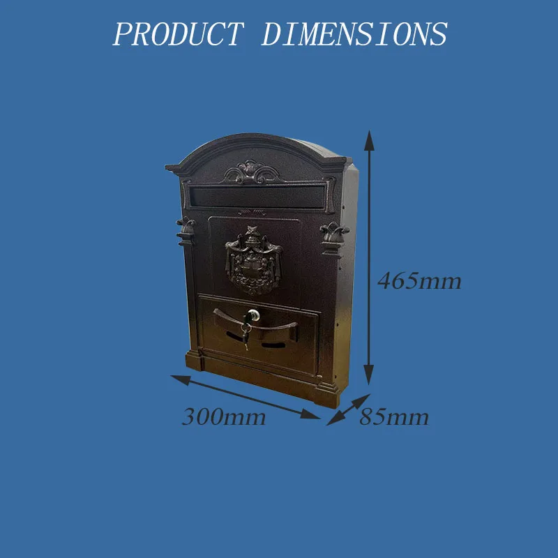 Aluminum steel anti-theft waterproof powder coating mailbox key lock new design wall-mounted built-in home office mailbox