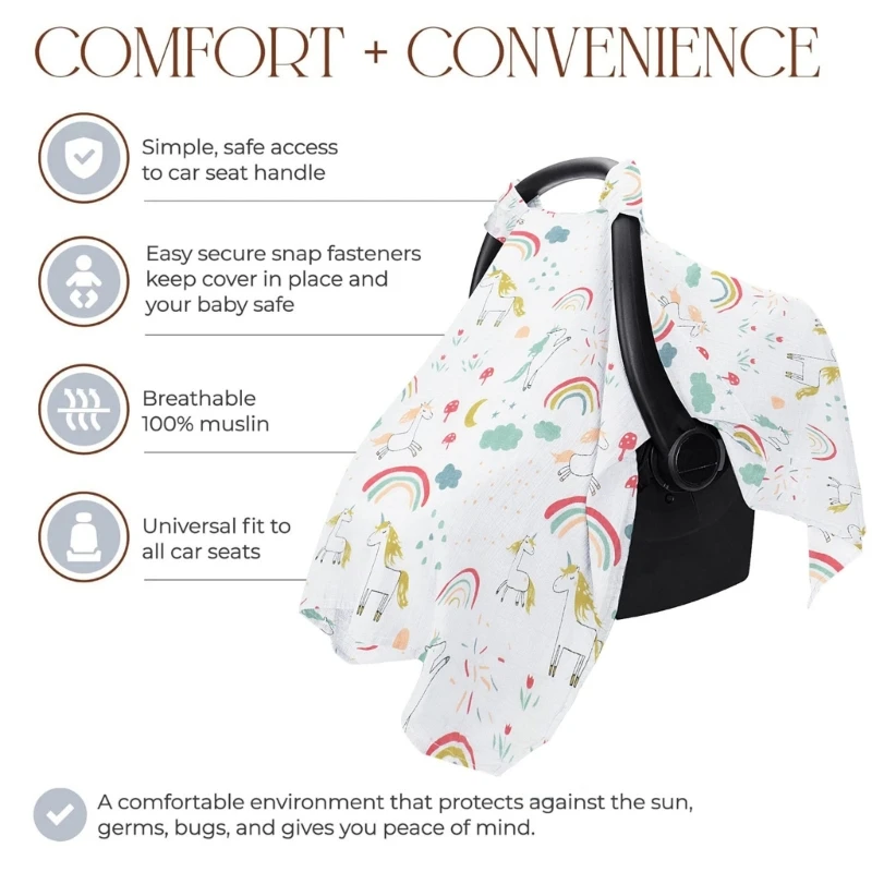 L5YF Portable Windproof Cover Print Baby Carriers Case for Newborns Toddlers