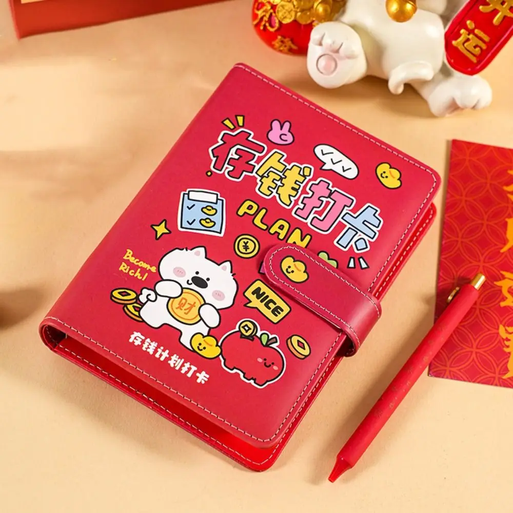 Easy To Use Wallet Storage Saving Money Binder Handbook PU Leather Planner Organizer 50Sheets Cash Envelopes Account Book Family