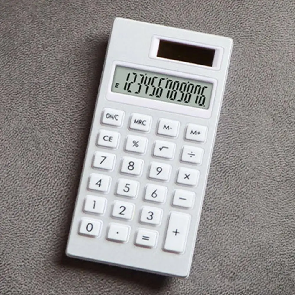 Calculadora de botón duradera, calculadora mecánica de 12 dígitos con pantalla Lcd para oficina, escuela, hogar, fácil de leer, eficiente