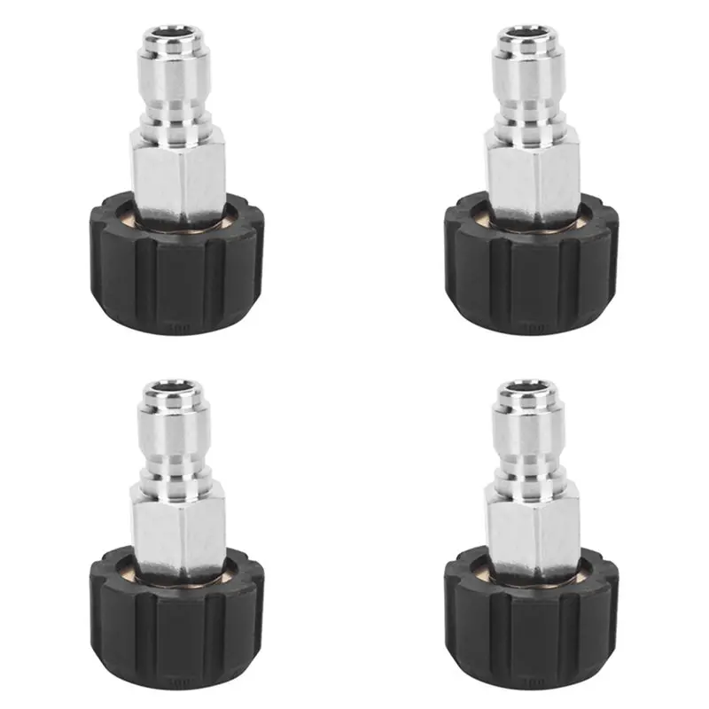 BHTS-4X Pressure Washer Twist Connect M22 14Mm X 3/8 Inch Quick Disconnect Plug Coupler Nipple, 5000 PSI, TWIS281