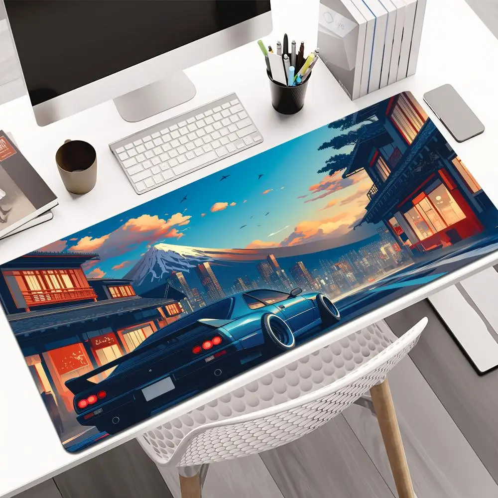 JDM スポーツカー マウスパッド ゴム製滑り止めデスクマット ゲーマー PC アクセサリー ゲームマット キーパッド拡張マウスパッド ノートパソコン オフィスパッド