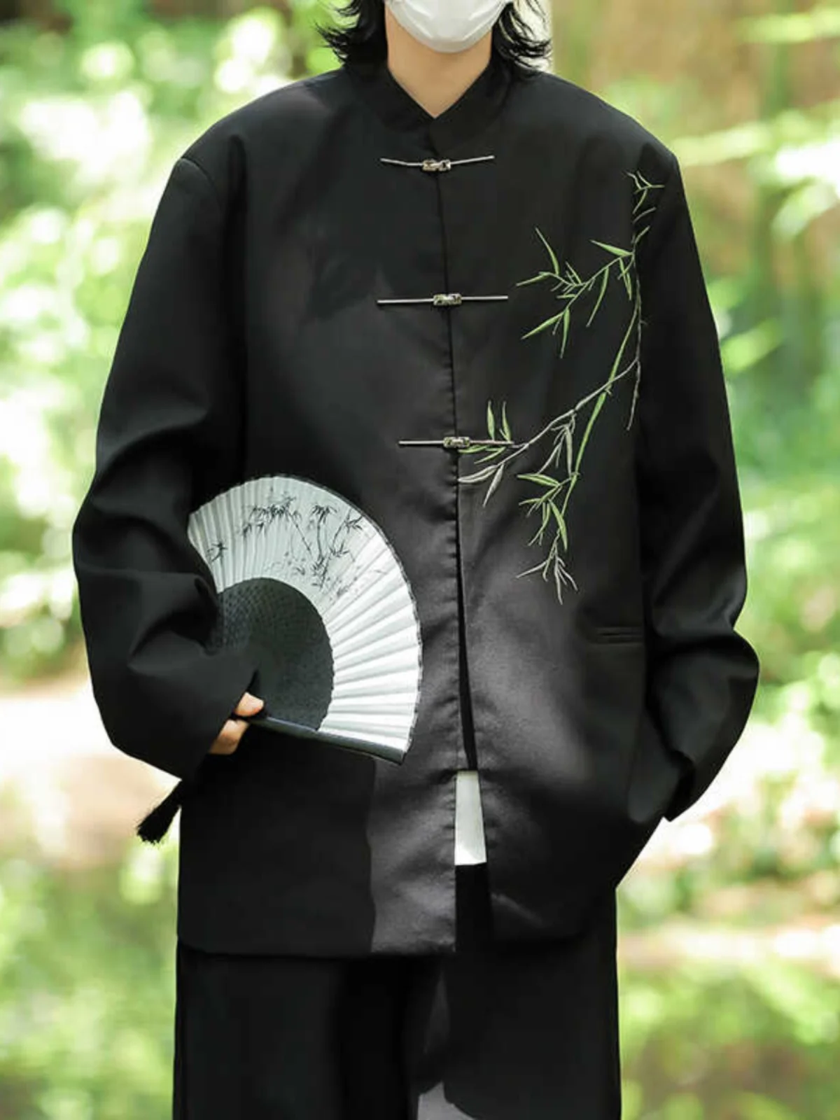 

New Chinese Sle Embroidered Bamboo Casual Suit Jaet Men's Spring Autumn New Model High-End Sensation Zhongan Casual Top