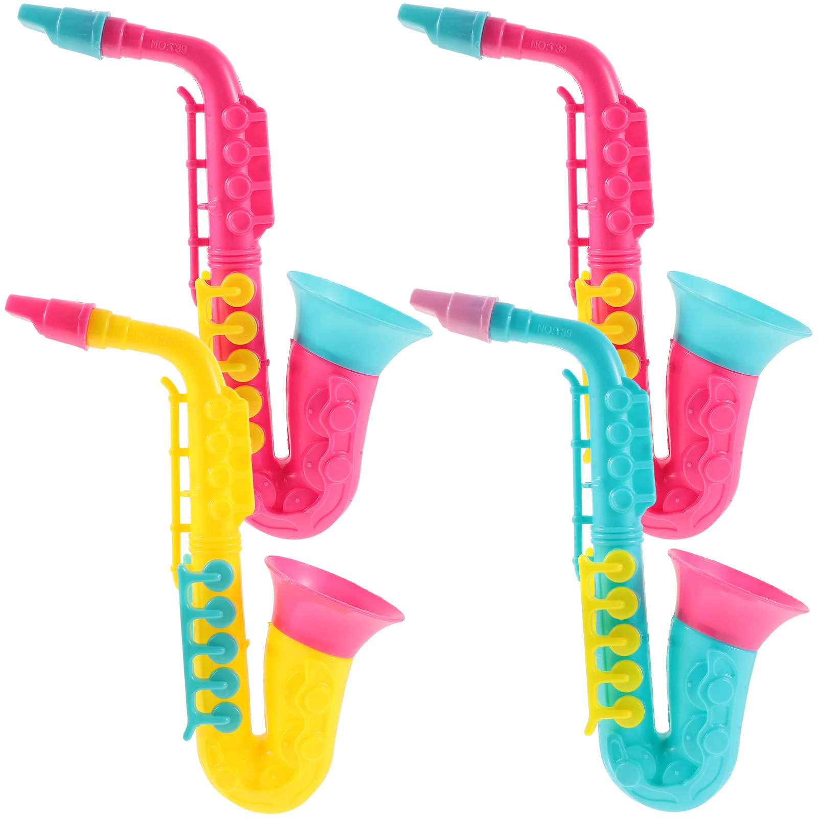 4 Pcs Sax Toy Kids Musical Instruments Portable Imitation Plastic Beginner Saxophone Models Child