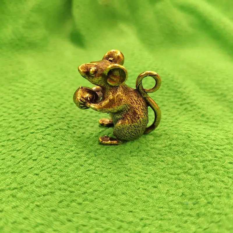 New Vintage Alloy Mouse Rat Figurine Exquisite Carved Mini Portable Home Desktop Decor DIY Jewelry Collection