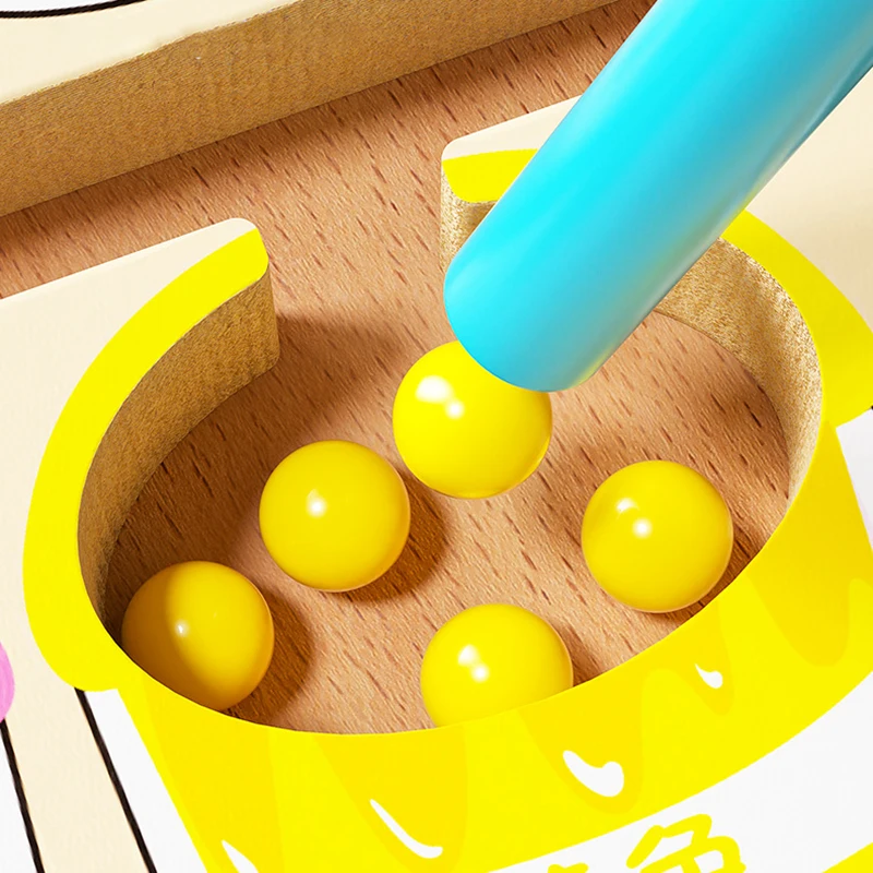 Montessori Magnetische Labyrinth Farbe Sortierung Spiel Kinder Spielzeug Feinmotorik Training Stift Steuerung Moving Bead Sensorischen Spielen Pädagogisches Spielzeug