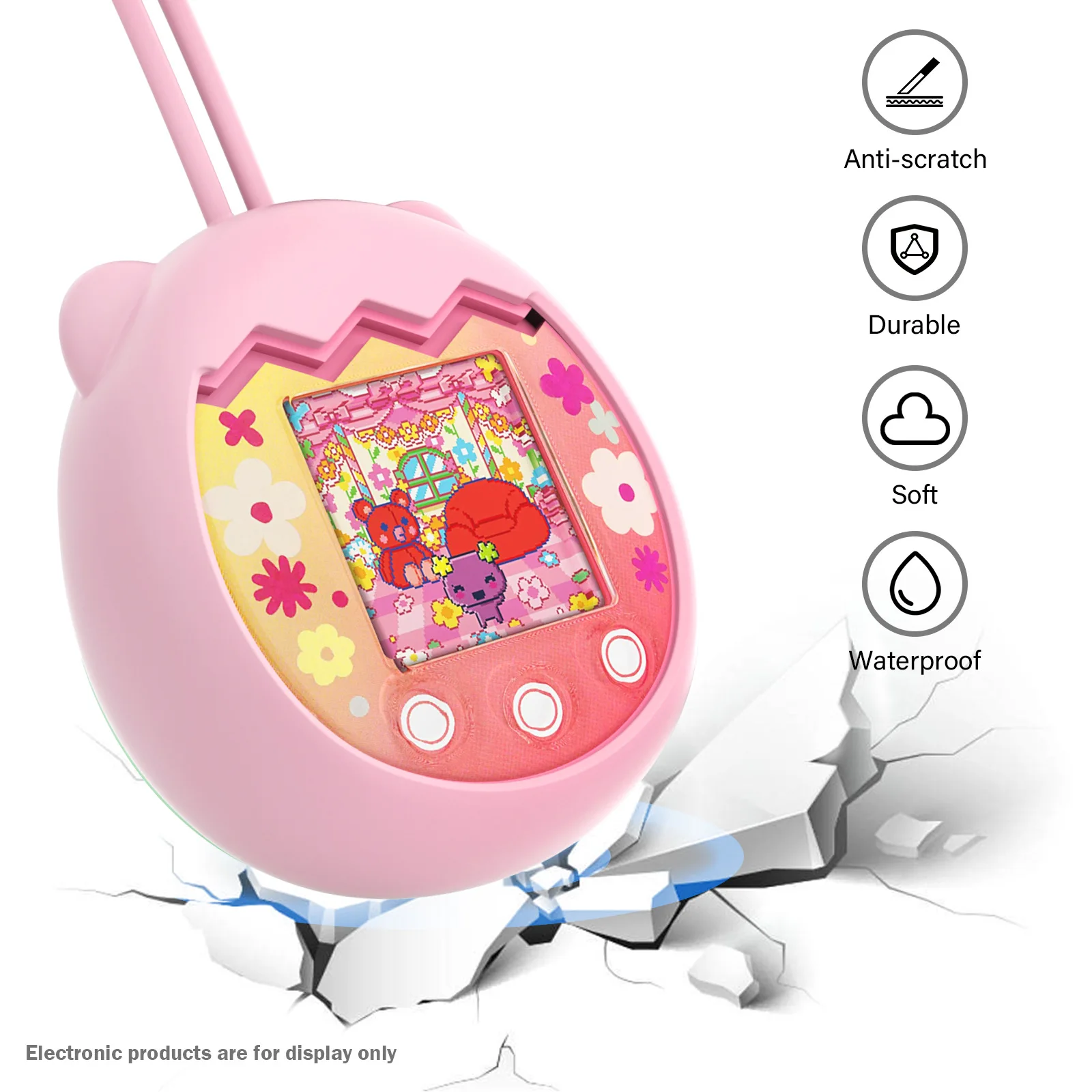 

Virtual electronic pet protective case game machine protective cover for Tamagotchi Pix silicone case.