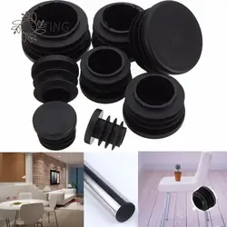 10Pcs Black Round Plastic Cover Furniture Leg Plug Blanking End Caps Insert Plugs Round Pipe Tube Bung 8 Sizes