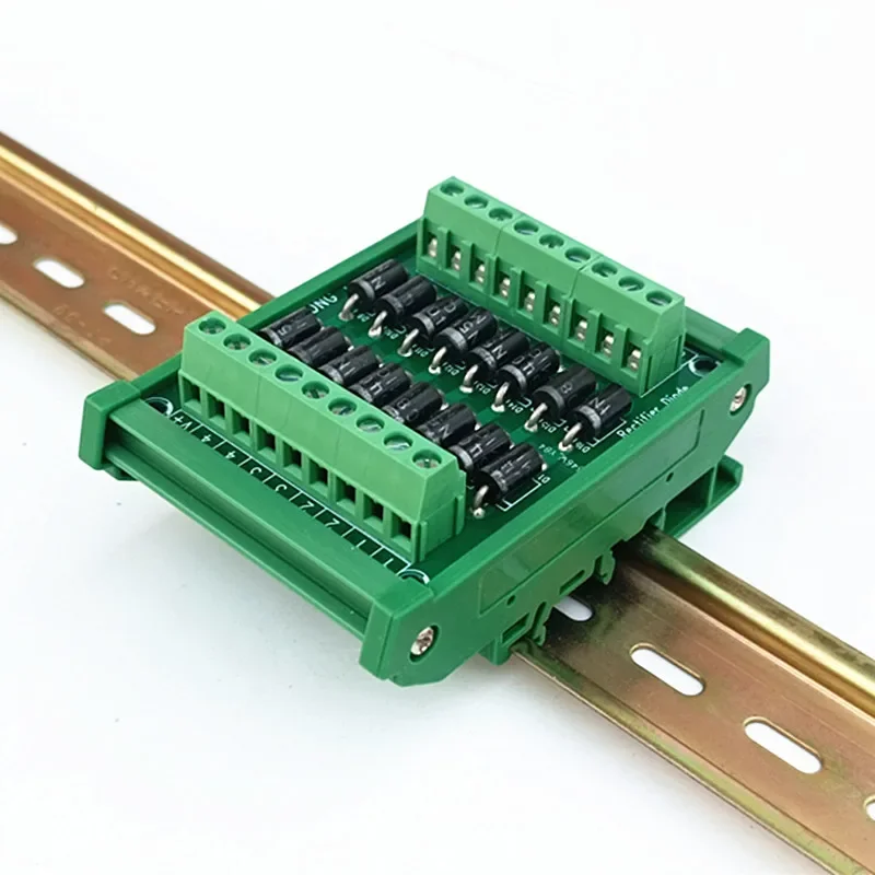 DIN Rail Mount Clamp 1N5408 3A 1000V Diode Array Module Board.