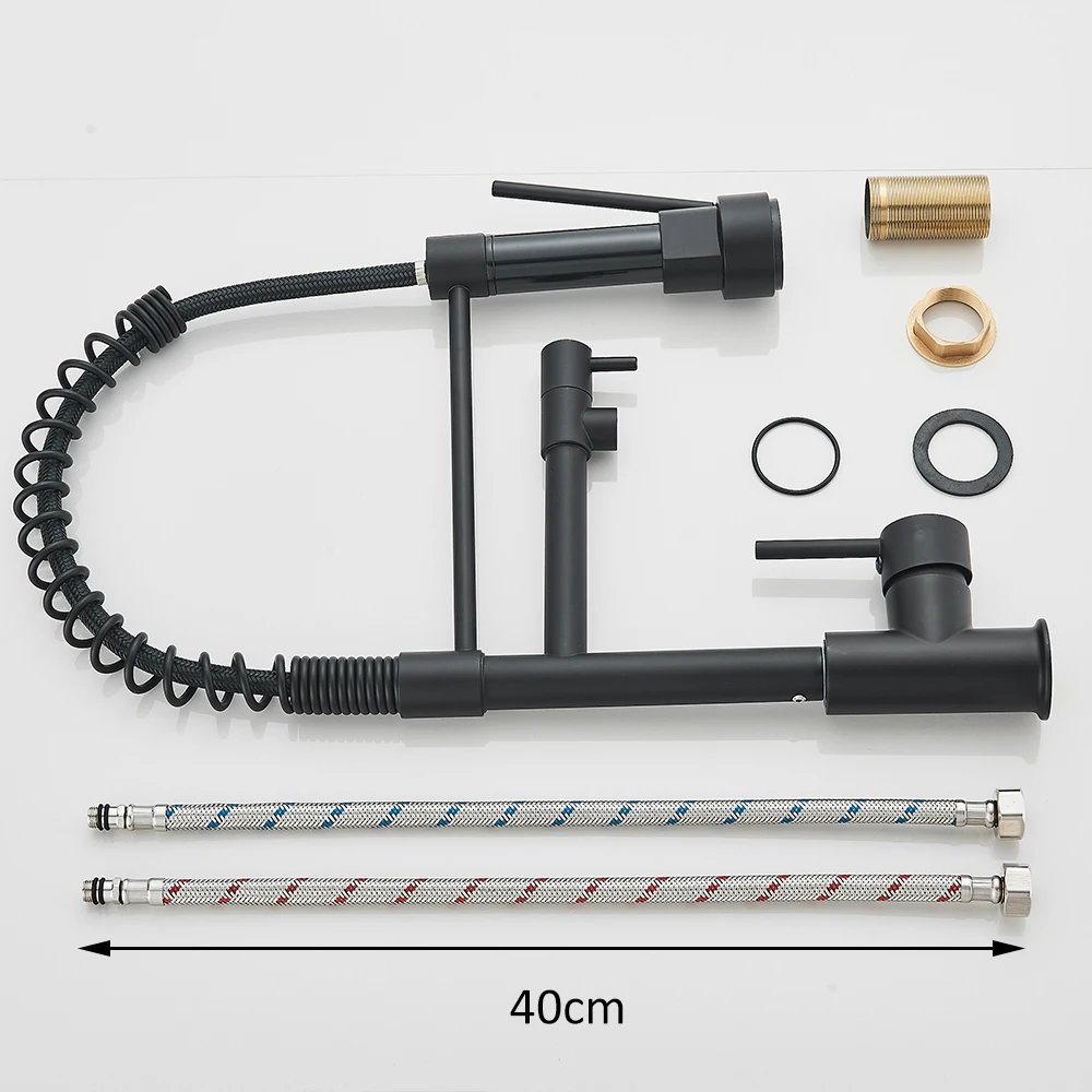 Spring Kitchen Sink Faucet Pull Down Spray Single Lever Hot Cold Mixer Water For Kitchen Sink Dual Spout Faucet