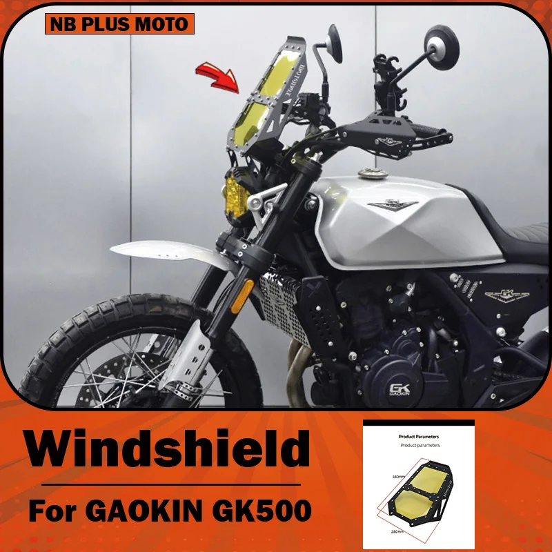 【Premium】For GAOKIN GK500 Modified Tactical Off-road Windshield, Domestic Baha Headlights, LED Transparent Front Windshield Asse