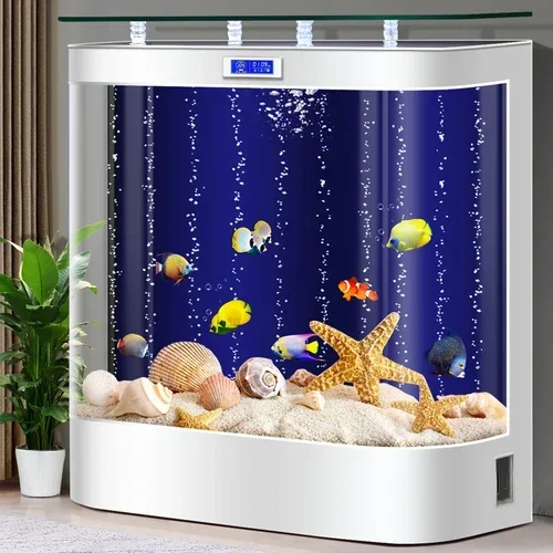 

new New Fish Tank Living Room Small and Medium Floor Lazy Back Loop Filter Fish Globe Aquariumss 03