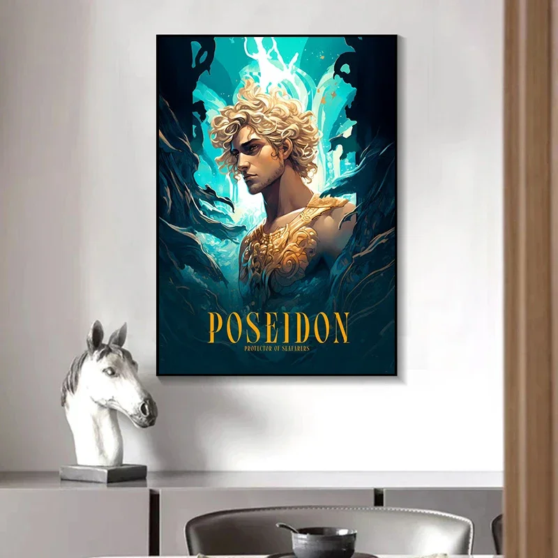 Mythology Greek Gods Figure Poster Norse Slavic Gods Canvas Printing Zeus Hades Wall Art Picture for Living Room Home Decor