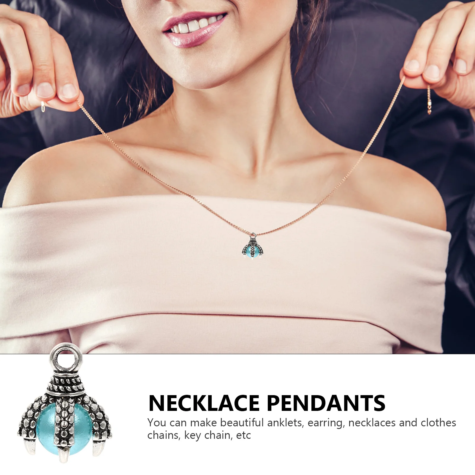 

20Pcs Pearl Alloy Pendants Chic Jewelry Making Necklace Pendant Earring Charms Creative Hanging Accessories DIY Jewelry Making