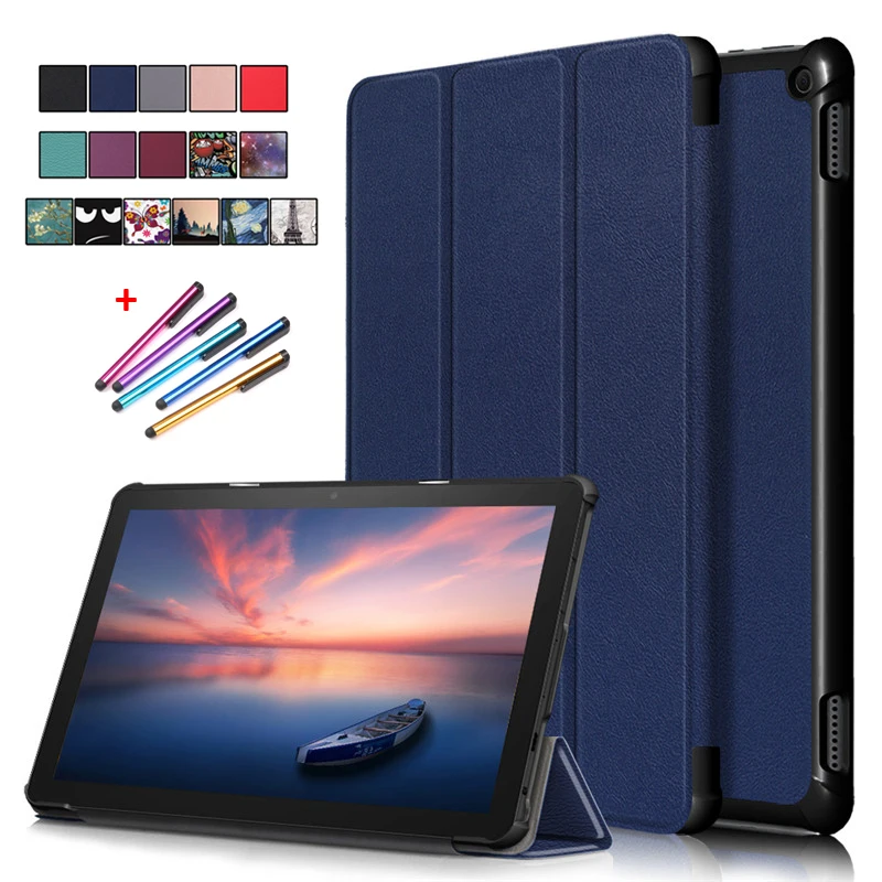 Case For Funda Fire HD 10 2021 Case 11th Gen Tri-Fold Leather Magnetic Stand Tablet for Fire HD 10 Plus Case for fire hd10 2021