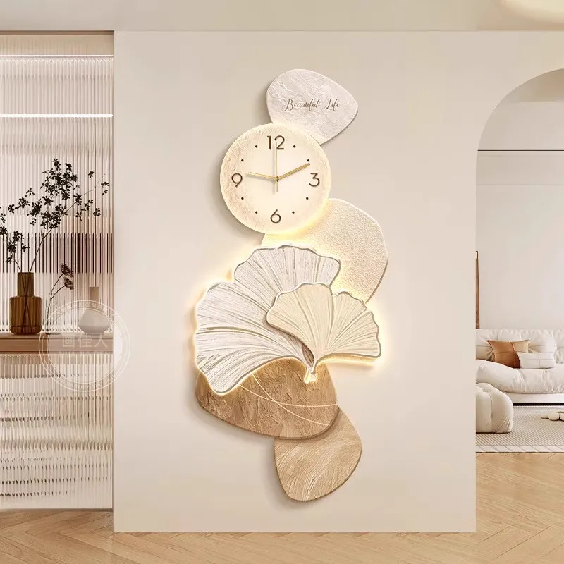 White Night Light Wall Clock Premium Elegant Nordic Aesthetic Digital Wall Clock Living Room Relojes De Pared Home Decor Items