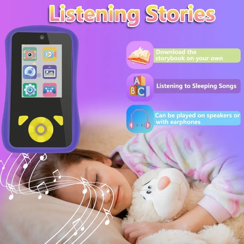 Mobiele telefooncamera voor kinderen, HD-camera voor kinderen met dubbele camera, foto- en video-opname in cartoonstijl