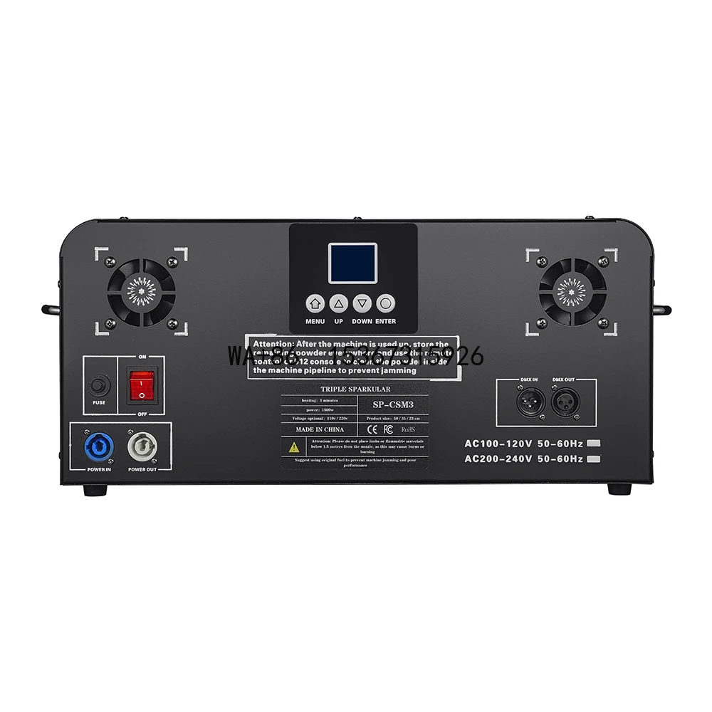 

Topflashstar 1800W Newest Three Head Cold Spark Machine with DMX512 Remote Control for Wedding Party Event