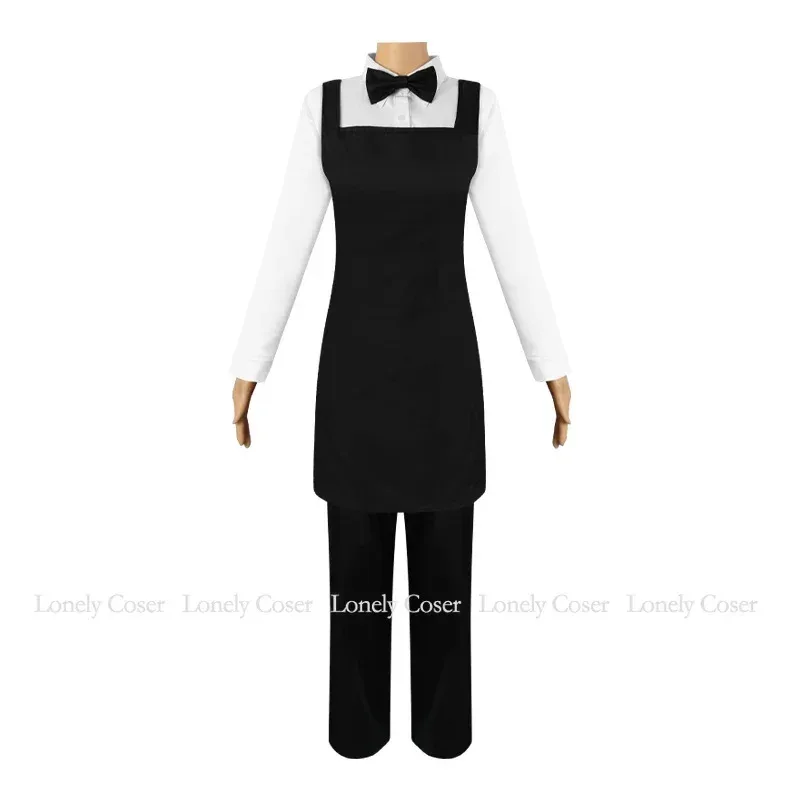 Kobeni Higashiyama Cosplay Costume Anime Chainsaw Man Part 2 Black Wig Hairpins Waiter Waitress Uniform Devil Hunter Outfit