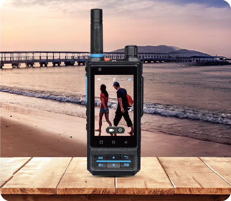 CAMORO S200 2G/3G/4G Zello Poc Walkie Talkie Rádio em dois sentidos Cartão SIM duplo Walkie-talkie de longo alcance