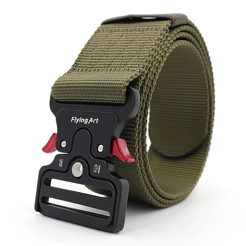 Männer Plus Große Größe 125 135 145 155 165cm Taktische Gürtel 5CM Breiten Militärischen Nylon Leinwand Taille Gürtel quick Release Magnetische