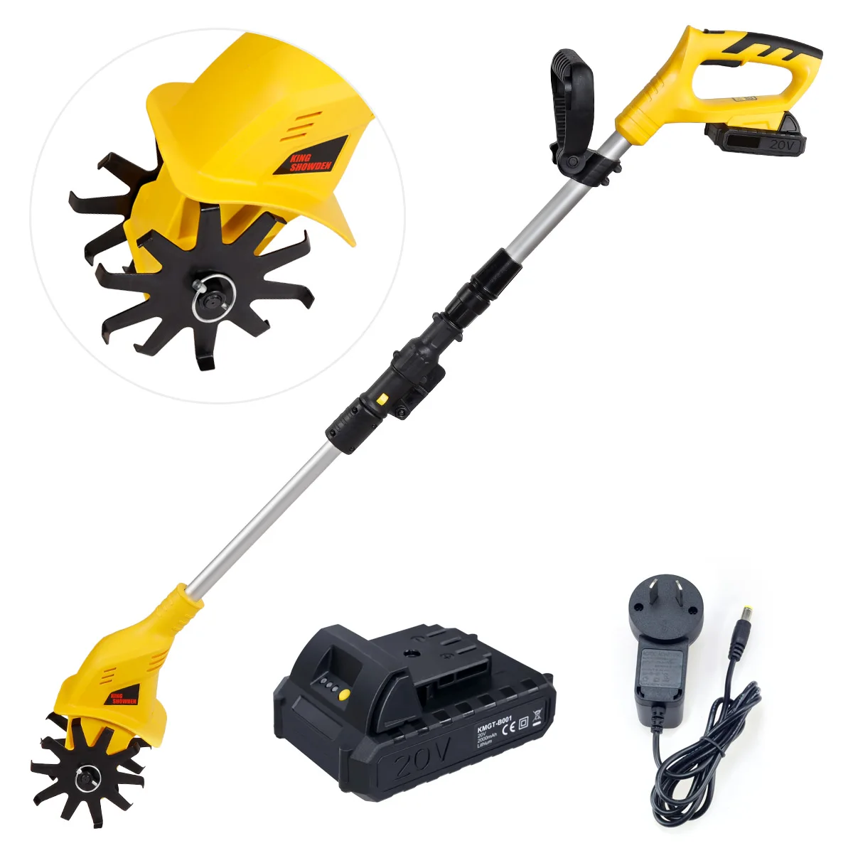 Imagem -02 - Elétrica Handheld Jardim Weeder Mini Tiller Rotary Tiller Escavadeira Cultivadora Cultivador Trator sem Fio Estripador de Jardim 20v
